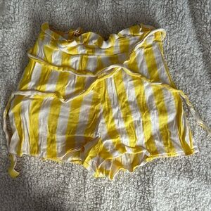 Yellow and white stripped shorts